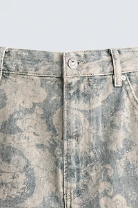 PAISLEY PRINT BAGGY FIT SHORTS