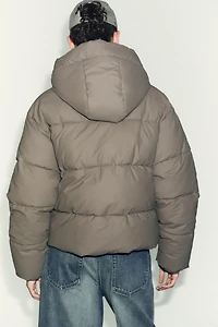SHORT RUBBERIZED WINDPROOF PUFFER JACKET