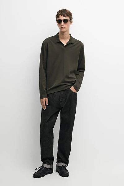 100% cotton long sleeve polo shirt