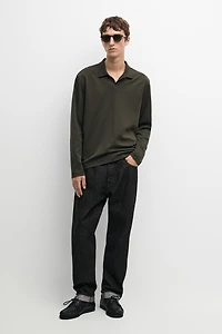 100% cotton long sleeve polo shirt