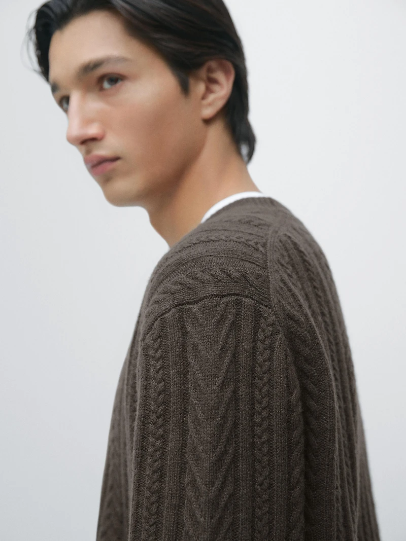 Knit sweater with textured detail