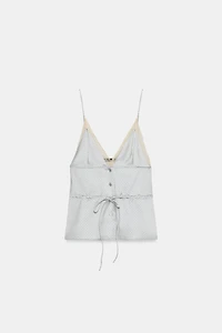 SATIN EFFECT LACE TOP
