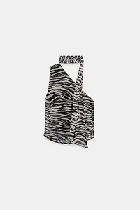 ANIMAL PRINT SCARF TOP