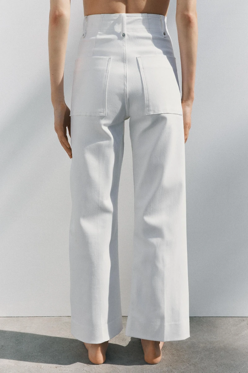 ZW COLLECTION TAILORED WIDE LEG HI-RISE JEANS