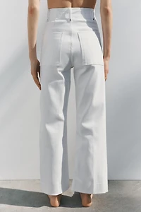 ZW COLLECTION TAILORED WIDE LEG HI-RISE JEANS