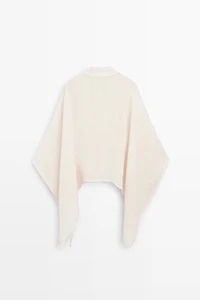 100% linen stand collar cape