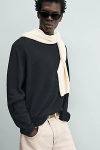 REGULAR FIT COTTON-LINEN JUMPER