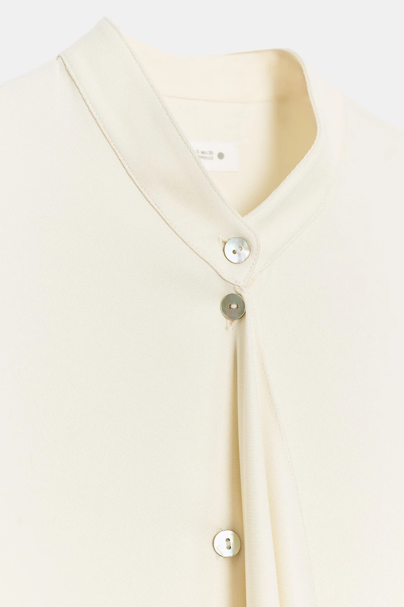 ZW COLLECTION TIED PLEATED BLOUSE