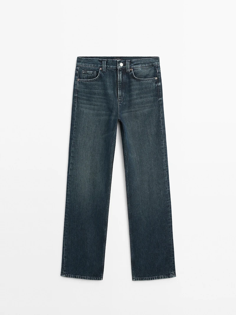 High-waist wide-leg jeans