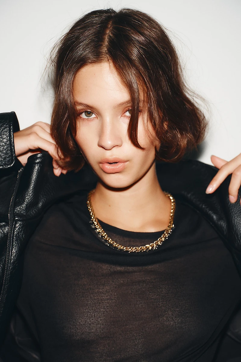 COMBINED JEWELED LINK NECKLACE