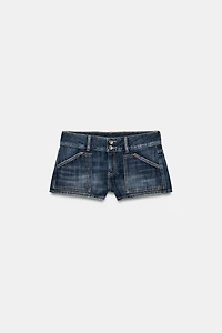 TRF DENIM MINI SHORTS WITH POCKETS