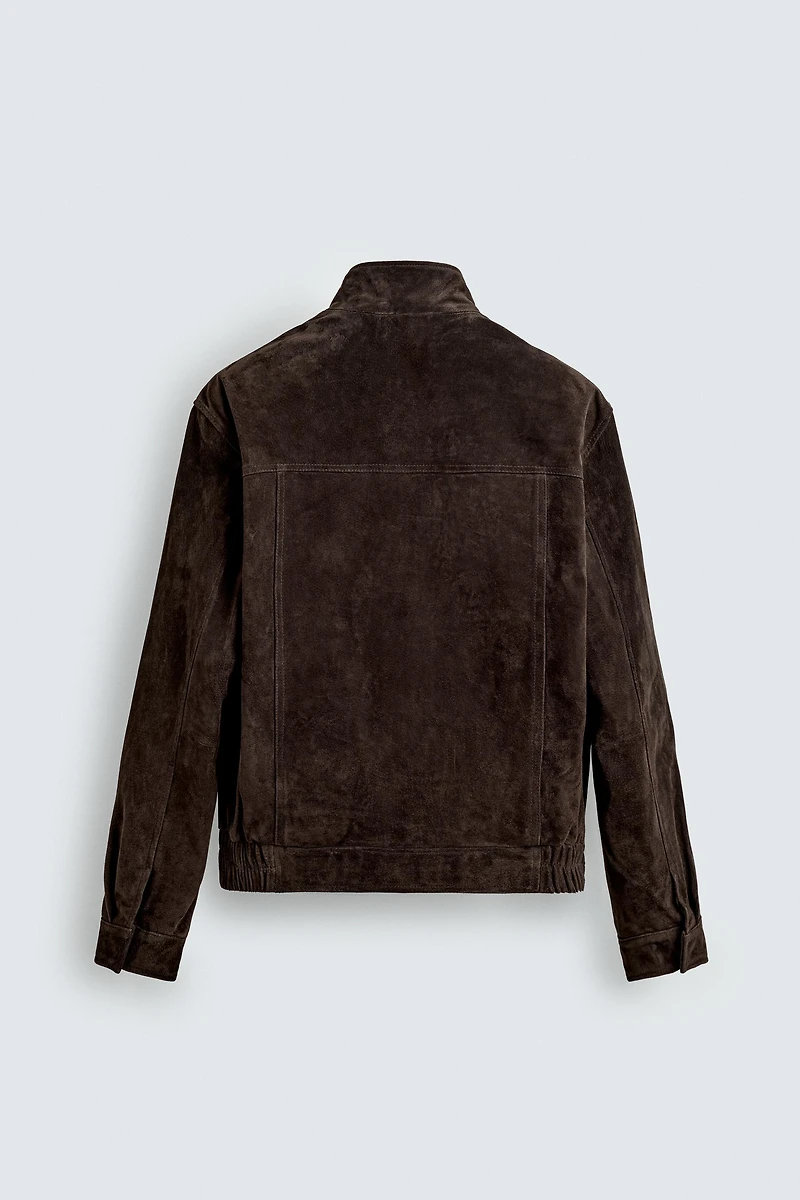 BLOUSON EN CUIR CROÛTE DE