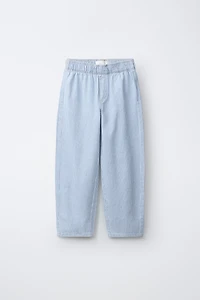 FLOWY STRIPED BARREL PANTS