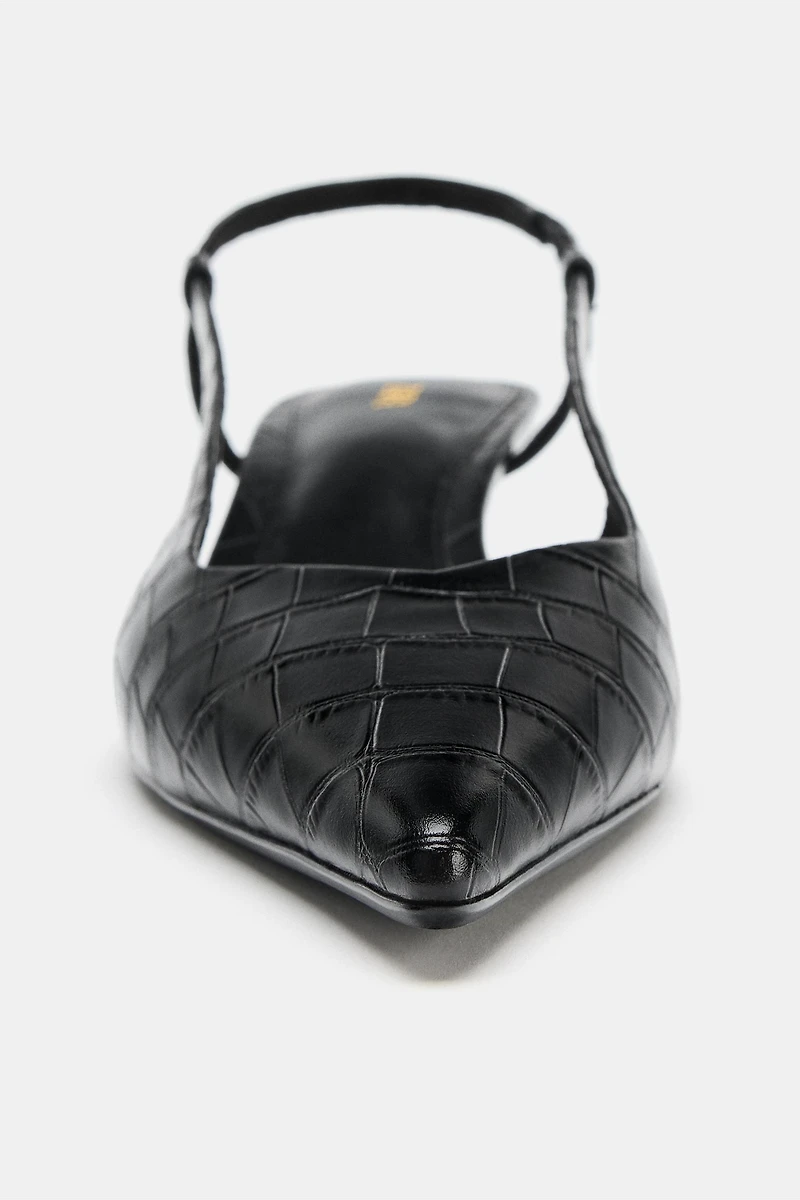 CHAUSSURES À TALONS OUVERTES L'ARRIÈRE AVEC RELIEF