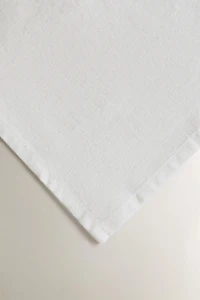 GEOMETRIC EMBROIDERED LINEN TABLECLOTH