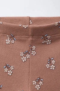 PRINTED RIBBED LEGGINGS