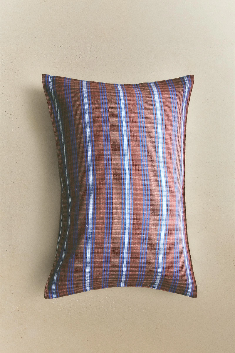 STRIPED COTTON THROW PILLOW COVER X TENSIRA