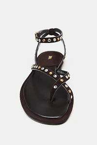 SANDALES EN CUIR FANTAISIE