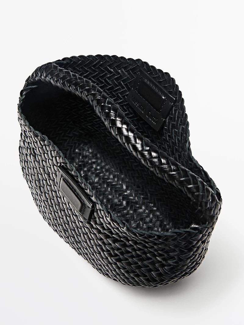 Nappa leather braided mini bag