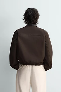BLOUSON RELAXED FIT À COL BIMATIÈRE