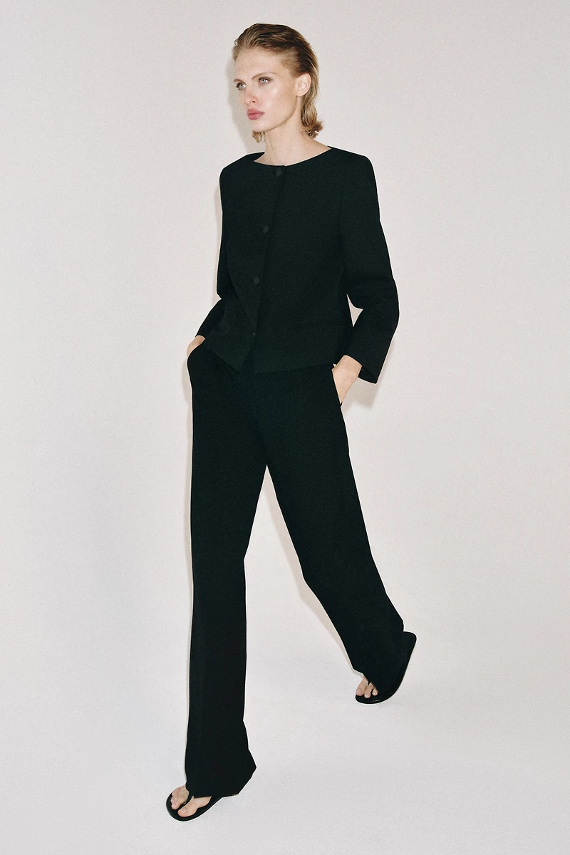 PANTALON DROIT TAILLE BASSE ZW COLLECTION