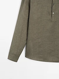 Chemise regular fit lin délavé