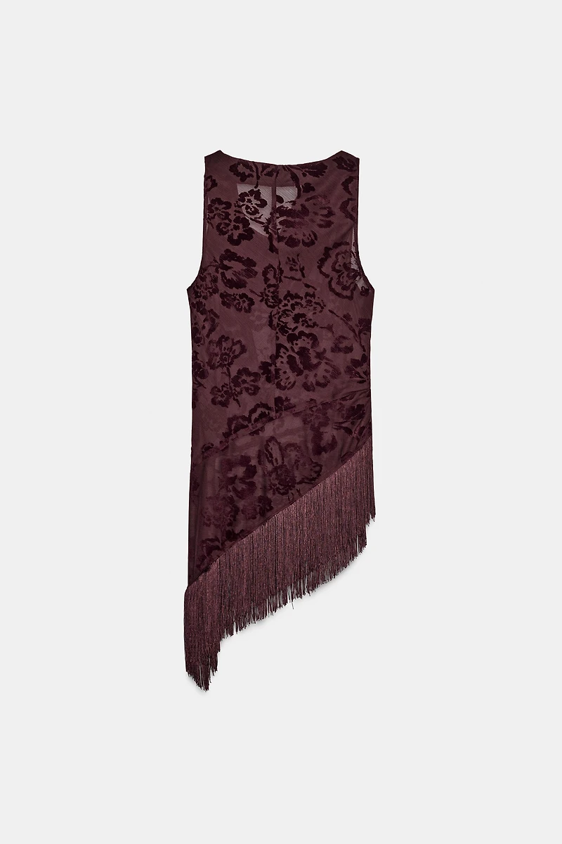 ASYMMETRIC FRINGED BURN-OUT TOP