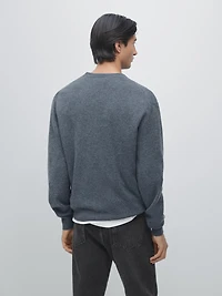 Knit wool sweater with crew neck