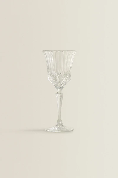 VERRE À PIED CRISTALLIN EFFET TAILLÉ