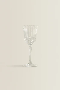 ENGRAVED-EFFECT CRYSTALLINE WINE GLASS