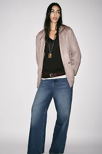 FAUX SUEDE BLAZER