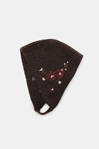 FLORAL EMBROIDERED KNIT BONNET