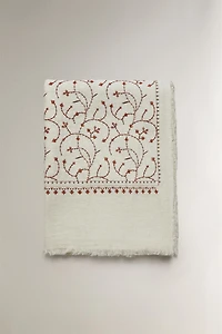 EMBROIDERED LINEN BLANKET