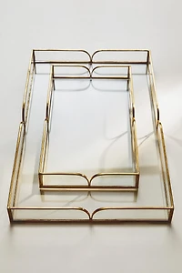 GLASS AND METAL TRAY