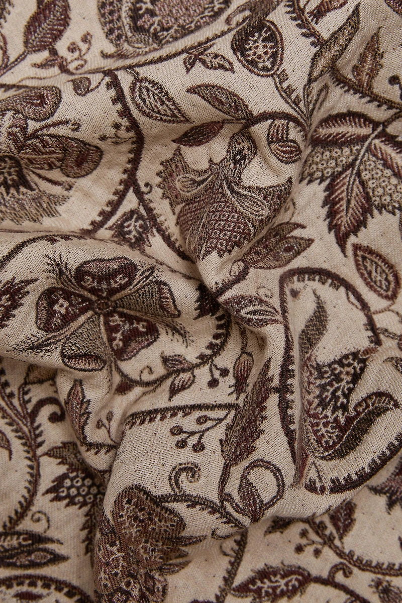 FLORAL JACQUARD BLANKET
