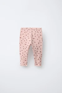 RIBBED FLORAL LEGGINGS