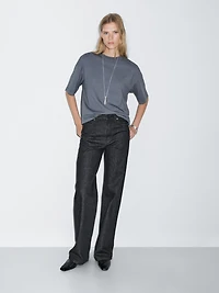 High-waist wide-leg jeans