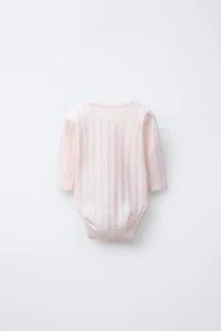 0-6 MOIS/ LOT DE TROIS BODYS MANCHES LONGUES COL KIMONO