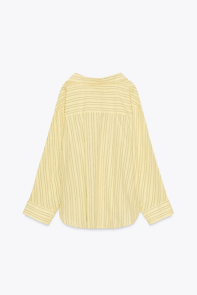 STRIPED OVERSIZED POPLIN SHIRT