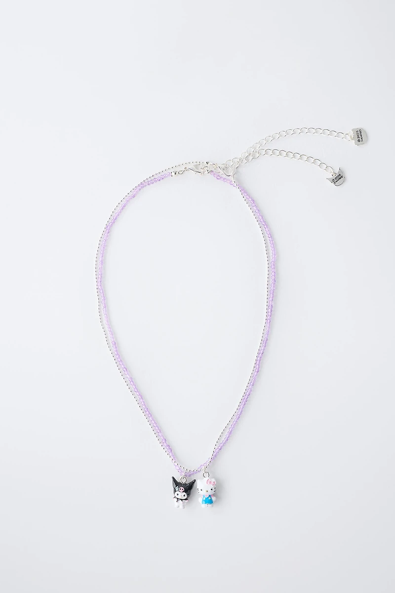 HELLO KITTY AND KUROMI © SANRIO BEADED NECKLACE TWO-PACK