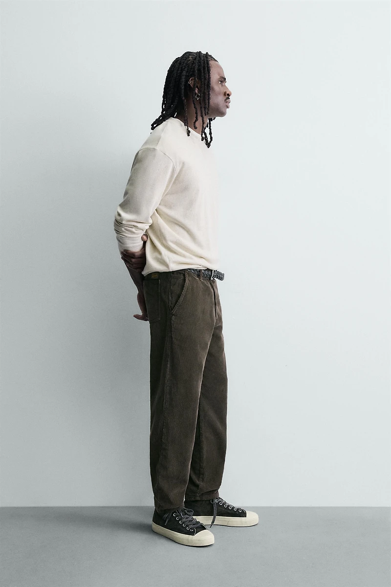 TAPERED FIT CORDUROY PANTS