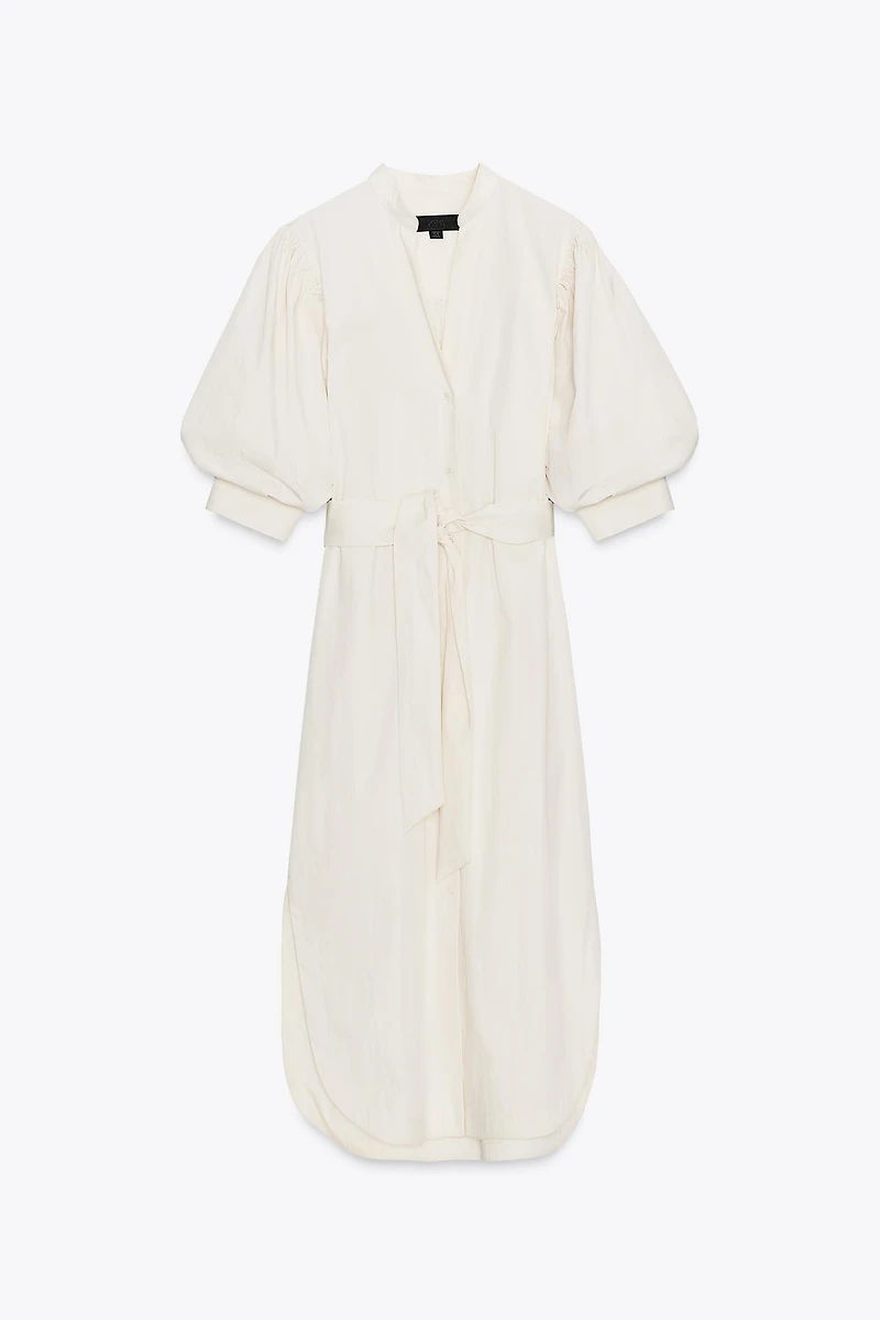 ROBE CHEMISE À MANCHES BOUFFANTES ZW COLLECTION