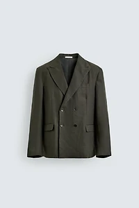 100% LINEN DOUBLE-BREASTED BLAZER