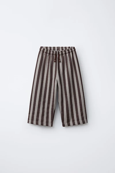 PANTALON EN MOLLETON À RAYURES