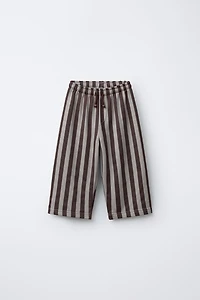 PANTALON EN MOLLETON À RAYURES