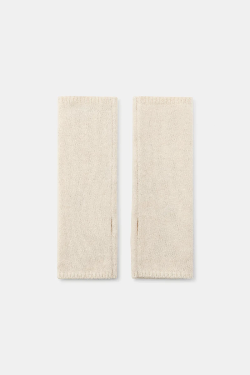 EMBROIDERED KNIT MITTEN GLOVES