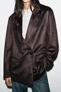 FAUX SUEDE BLAZER
