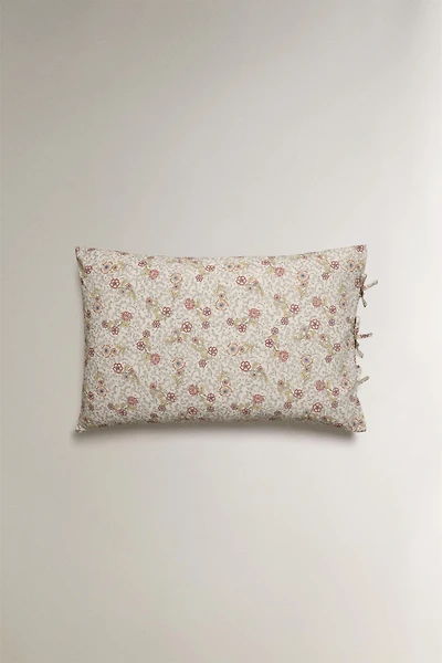 KIDS' FLORAL COTTON PILLOWCASE