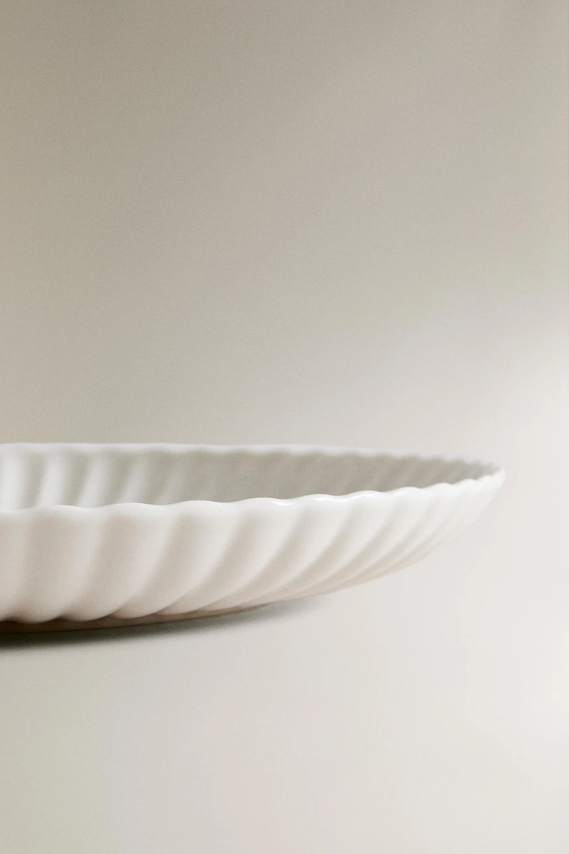 ASSIETTE PLATE PORCELAINE ONDES