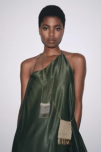 METALLIC MESH FRINGE MINI BAG